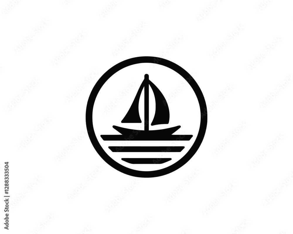 Boat logo design icon outline vector template Boat logo design icon outline vector template