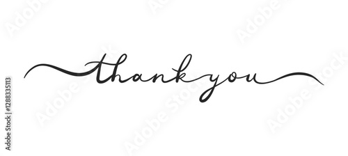 Thank You card. Hand drawn positive quote. Modern brush calligraphy. Isolated on white background