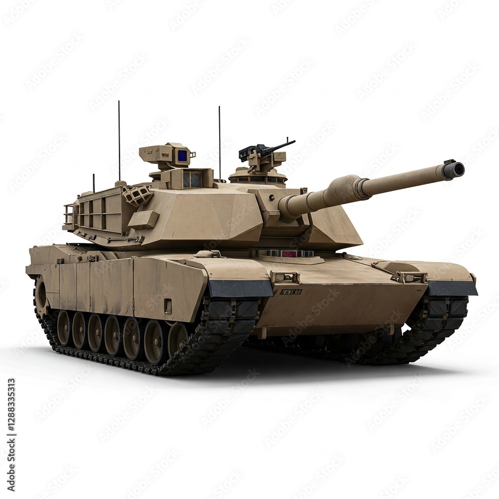 American main battle tank, abrams. isolated on white American main battle tank, abrams. isolated on white
