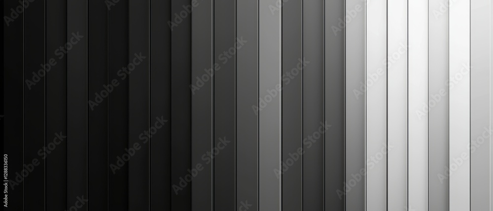 Obraz premium Abstract monochrome vertical stripes in varying shades of black and white.