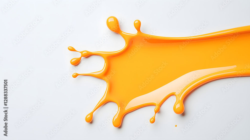 Naklejka premium Orange juice splash isolated on transparent background cutout, sliced orange juice splash concept illustration
