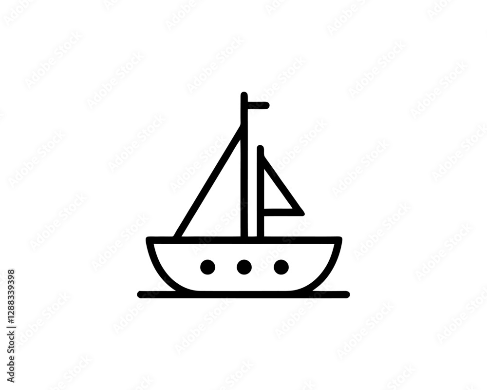 Boat logo design icon outline vector template Boat logo design icon outline vector template