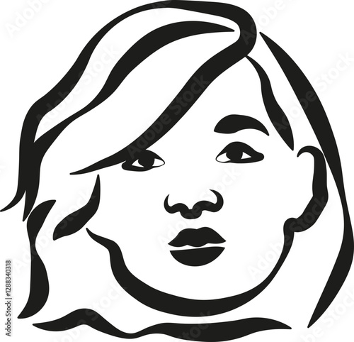 Woman Hand Drawn Face Portrait Illustration Vector