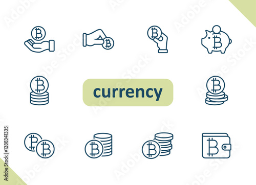 Cyptocurrency icons. Crypto currency, bitcoin, payment, money vector icon set