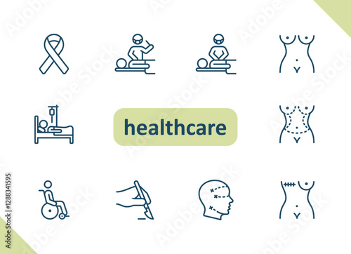 Healthcare icons. Health care, hospital, medical vector icon set