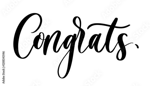 Congrats. Calligraphy vector hand drawn illustration.