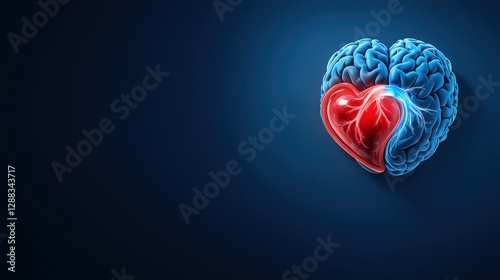 A visually striking image combining a brain and heart, symbolizing the interplay between intellect and emotions.
