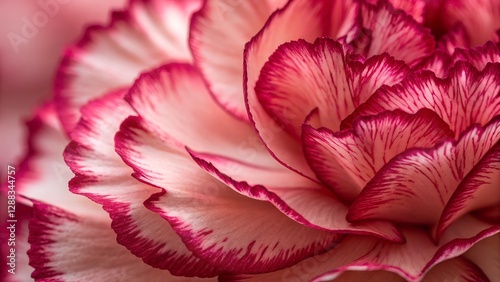Petal Symphony: A close-up shot of a carnation in full bloom. This image celebrates the intricate layers and delicate textures of the petals, offering a captivating display of nature's elegance. 