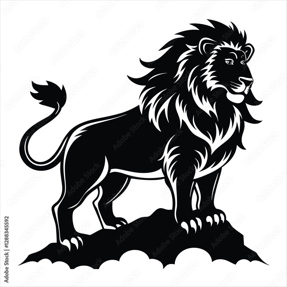 Obraz premium lion silhouette vector style
