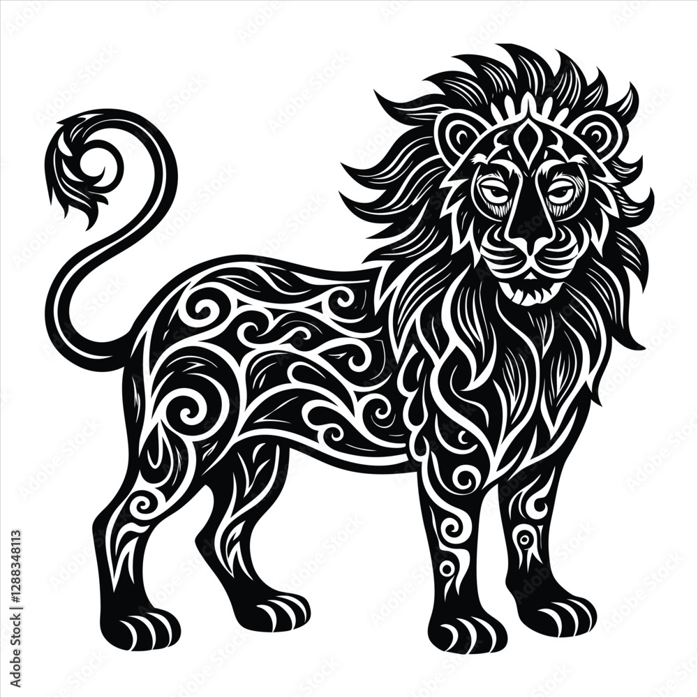 Fototapeta premium lion silhouette vector style