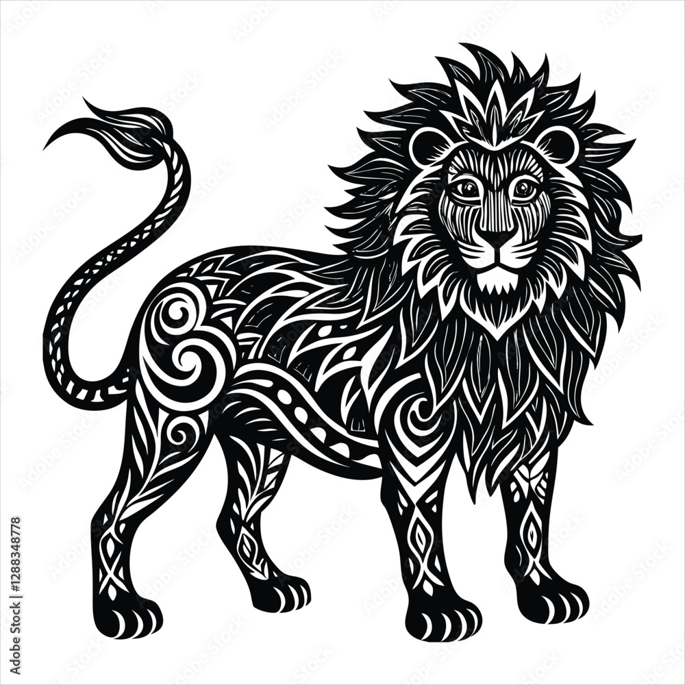 Obraz premium lion silhouette vector style