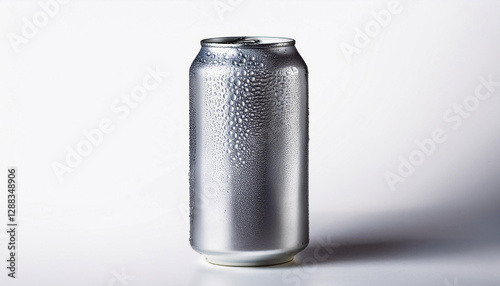 Obraz na płótnie silver beer can on white background. w salonie