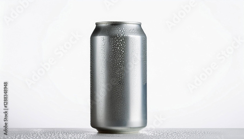 Obraz na płótnie silver beer can on white background. w salonie
