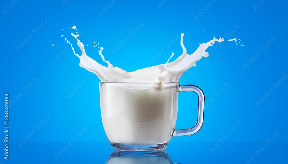milk splash in glass
