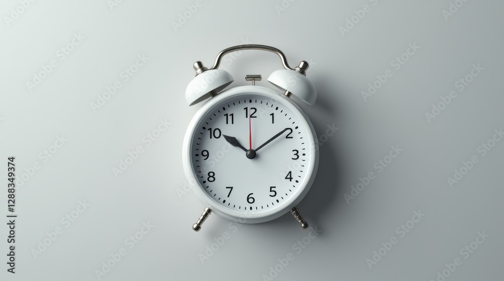 Time-saving alarm clock emphasizes the importance of punctuality while set against a minimalistic grey backdrop indicating serenity and focus Time-saving alarm clock emphasizes the importance of punctuality while set against a minimalistic grey backdrop indicating serenity and focus