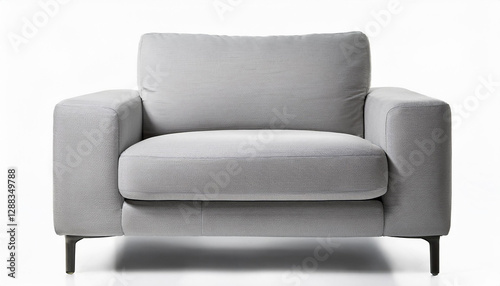 Obraz na płótnie Comfortable light grey armchair on white background. w salonie