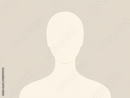 Minimalist Headshot Profile Absence of Individuality Beige Palette