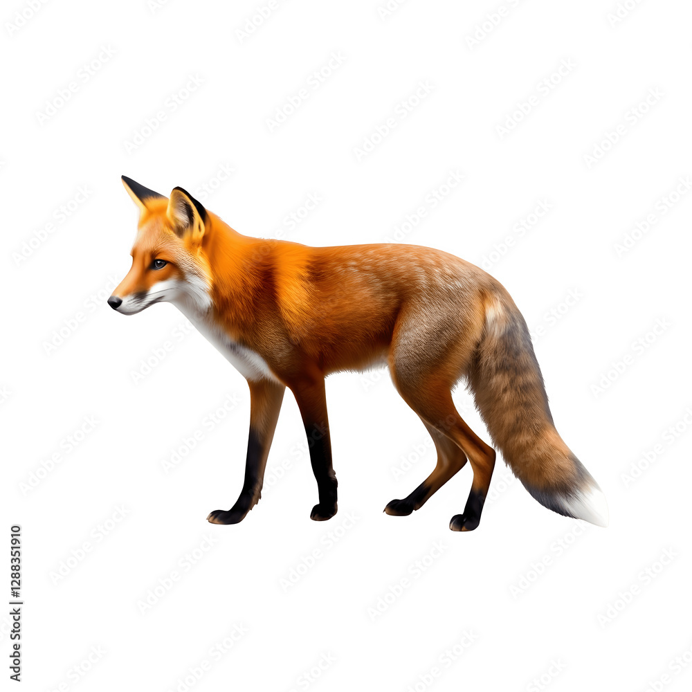 Obraz premium red fox transparent background