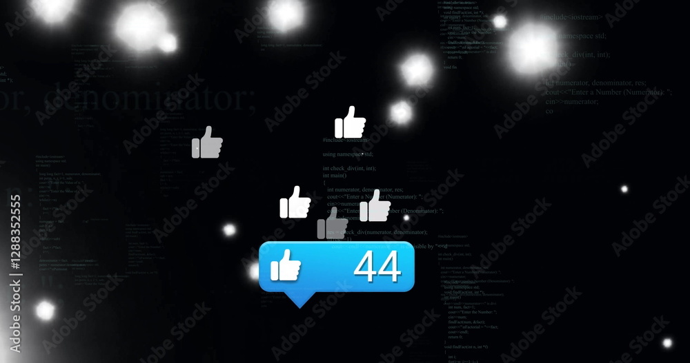 Obraz premium Image of network of connections over thumbs up and numbers