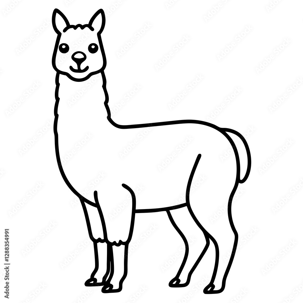Llama in a Single Stroke Vector Illustration Llama in a Single Stroke Vector Illustration