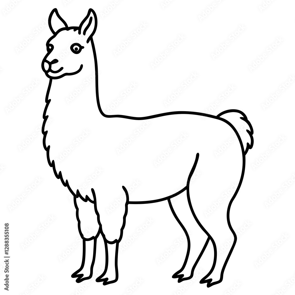 Llama in a Single Stroke Vector Illustration Llama in a Single Stroke Vector Illustration