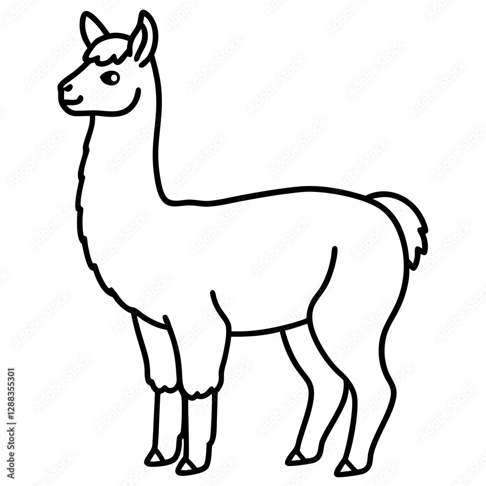 Llama in a Single Stroke Vector Illustration Llama in a Single Stroke Vector Illustration