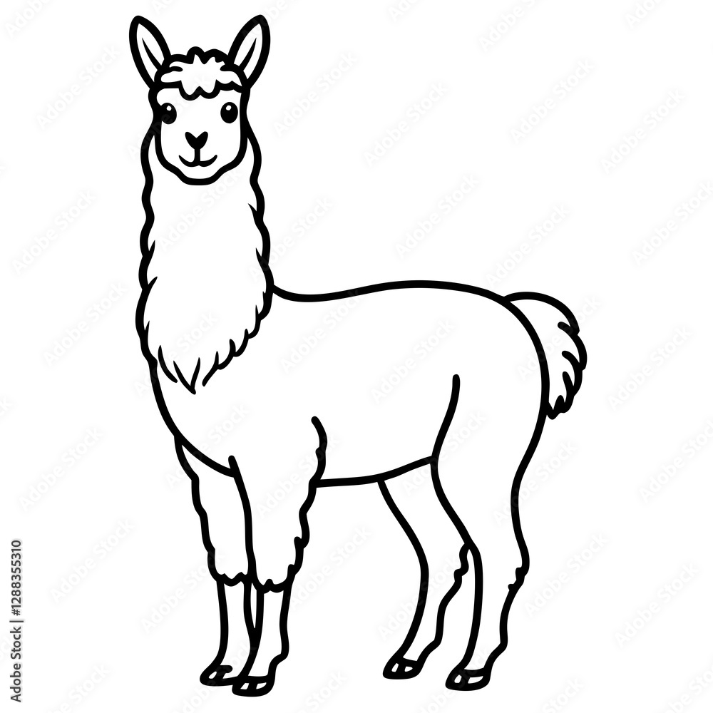 Llama in a Single Stroke Vector Illustration Llama in a Single Stroke Vector Illustration