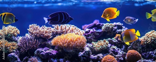 Wallpaper Mural Earth day environmental concept. A vibrant coral reef teeming with colorful fish in clear blue water. Torontodigital.ca