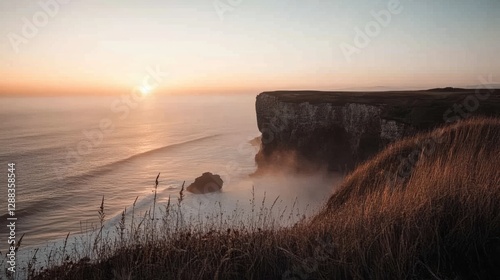 Cape Horn Africa taken from cliff over ocean and dusk golden hour photo