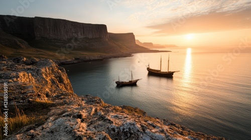 Cape Horn Africa taken from cliff over ocean and dusk golden hour photo