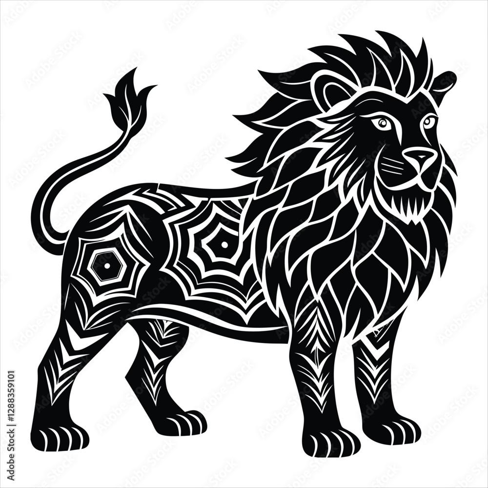 Fototapeta premium lion silhouette vector style