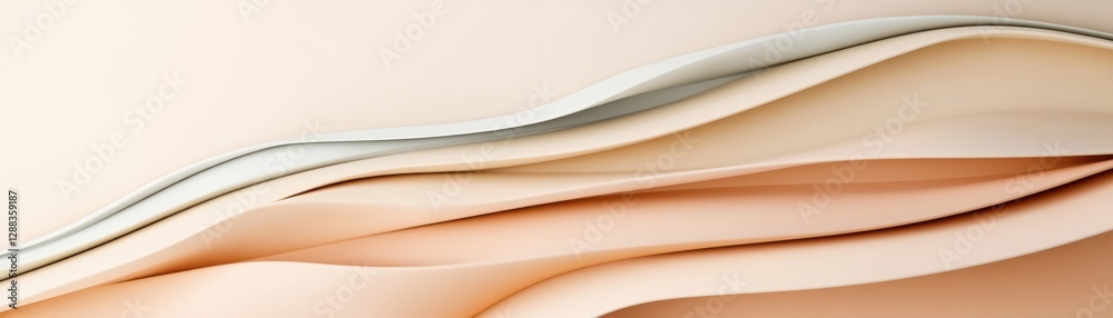 Obraz premium Soft, wavy lines in muted tones create an elegant, abstract composition, evoking a sense of calmness and fluidity.