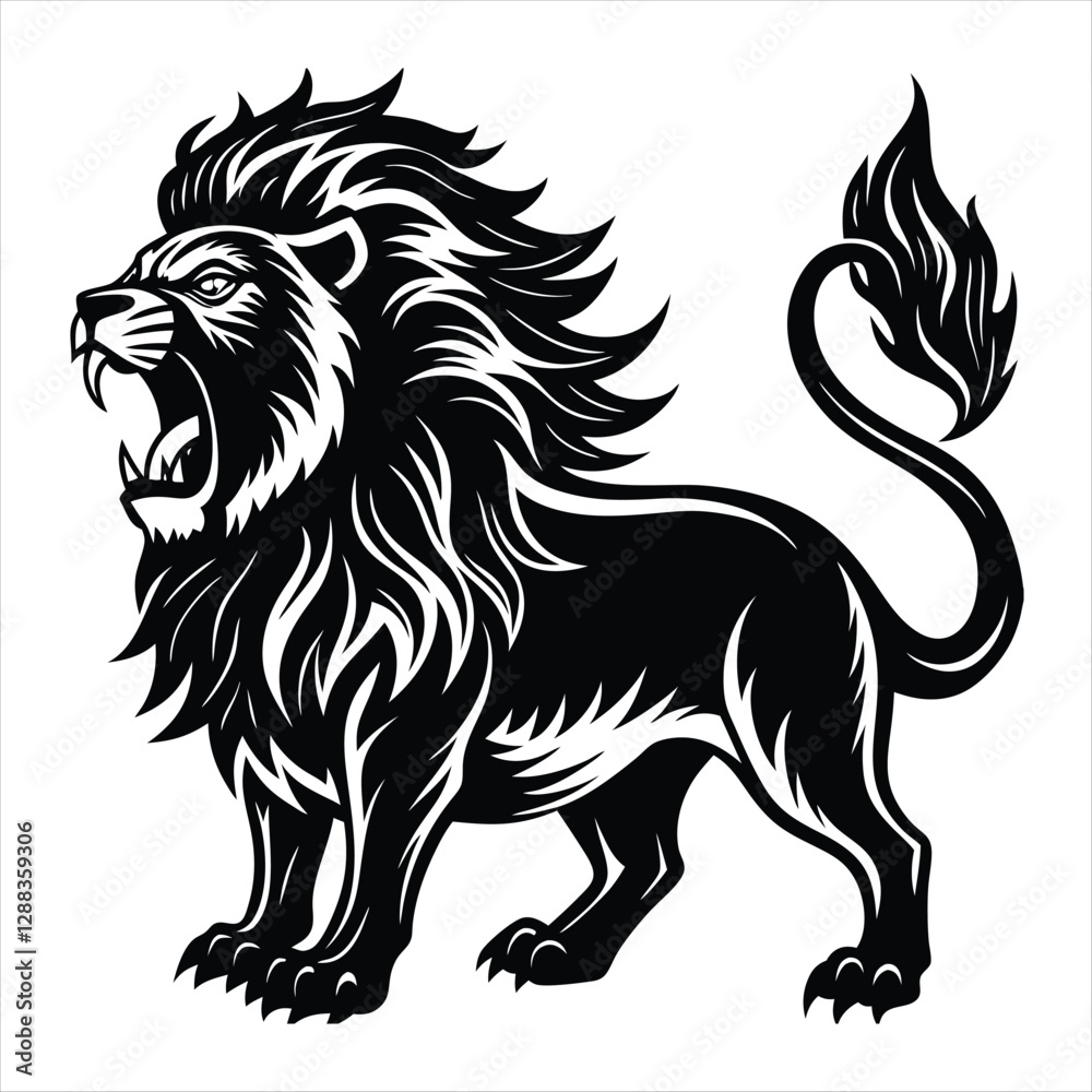 Obraz premium lion silhouette vector style