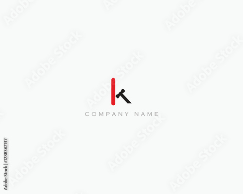 KT Hammer Letter Logo Design