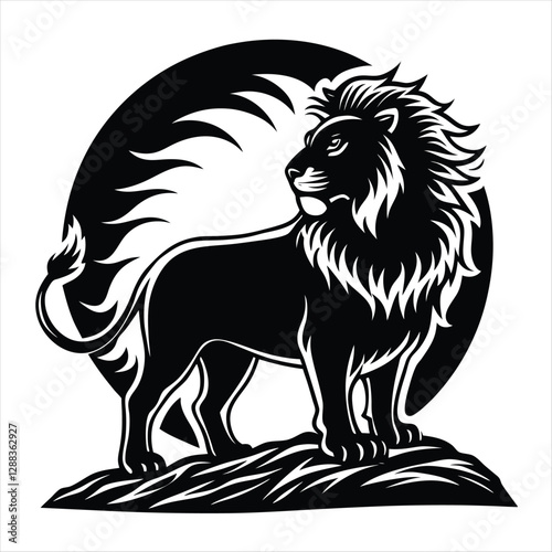 Wallpaper Mural lion silhouette vector style Torontodigital.ca