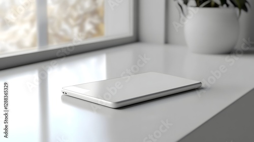 Minimalist White on White Digital Gadget with Plain Display for Modern Graphic Design
