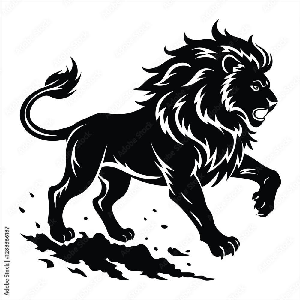 Obraz premium lion silhouette vector style