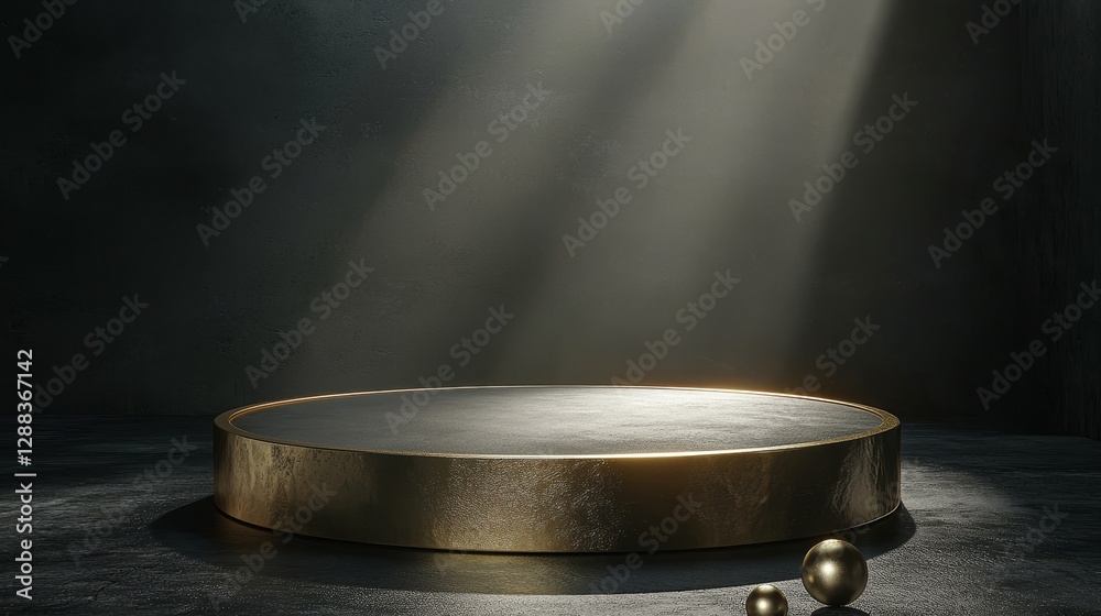 Gold Platform Minimalist Product Display 3D Render, product display, 3d rendering, mockup Gold Platform Minimalist Product Display 3D Render, product display, 3d rendering, mockup