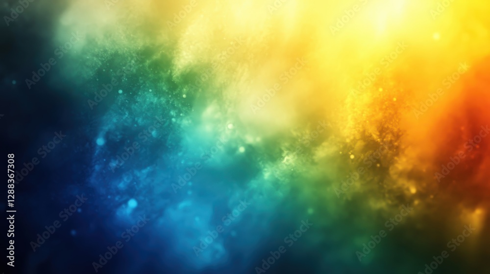 Fototapeta premium A captivating close-up of a vibrant, colorful abstract backdrop. Bright hues—blues, greens, yellows, and oranges—meld into an eye-catching kaleidoscope