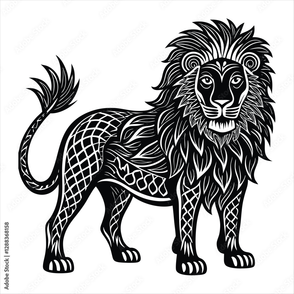 Obraz premium lion silhouette vector style