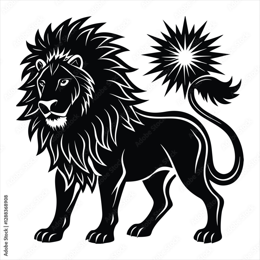 Obraz premium lion silhouette vector style