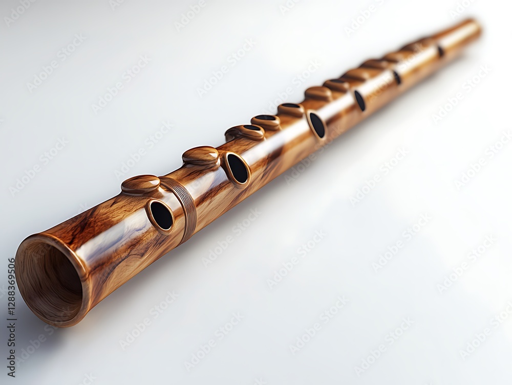 Naklejka premium there is a wooden flute with holes in the middle of it