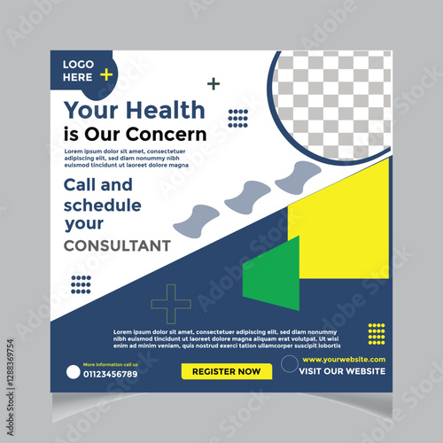 Modern healthcare and medical flyer or poster design layout, leaflets decoration for printing and presentation vector