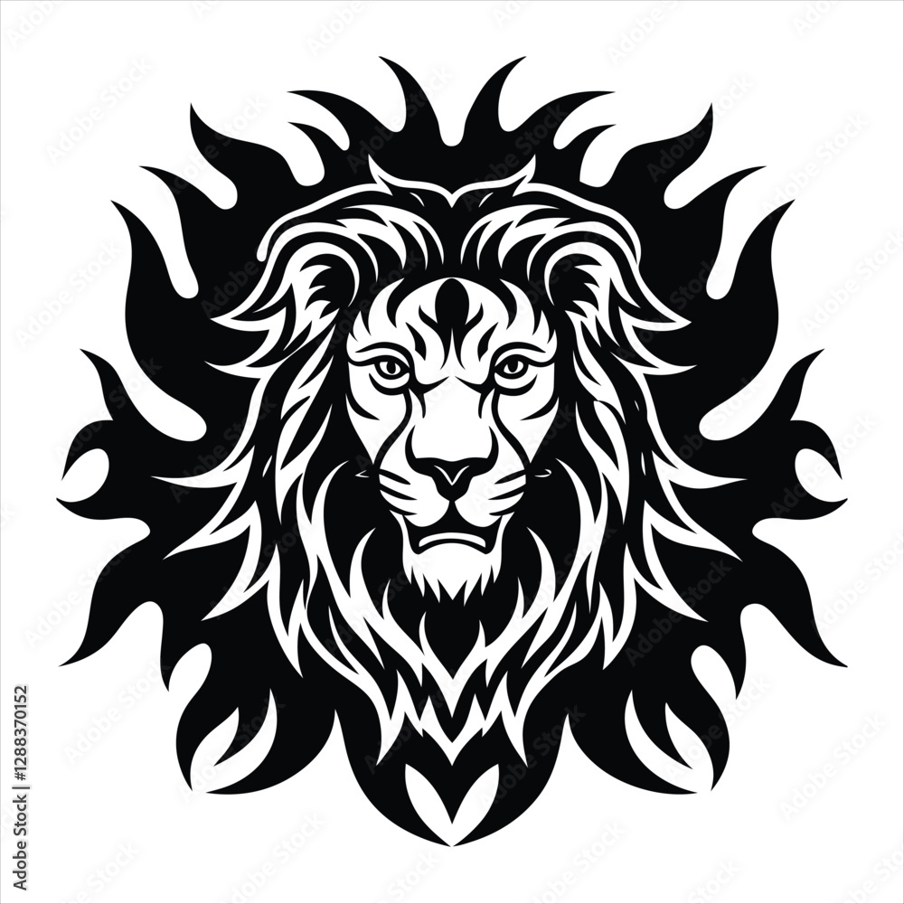 Fototapeta premium lion silhouette vector style