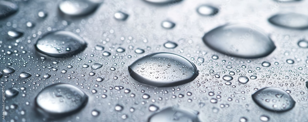 Macro Water Droplets on Shiny Surface, Water, Texture, Macro Photography Macro Water Droplets on Shiny Surface, Water, Texture, Macro Photography