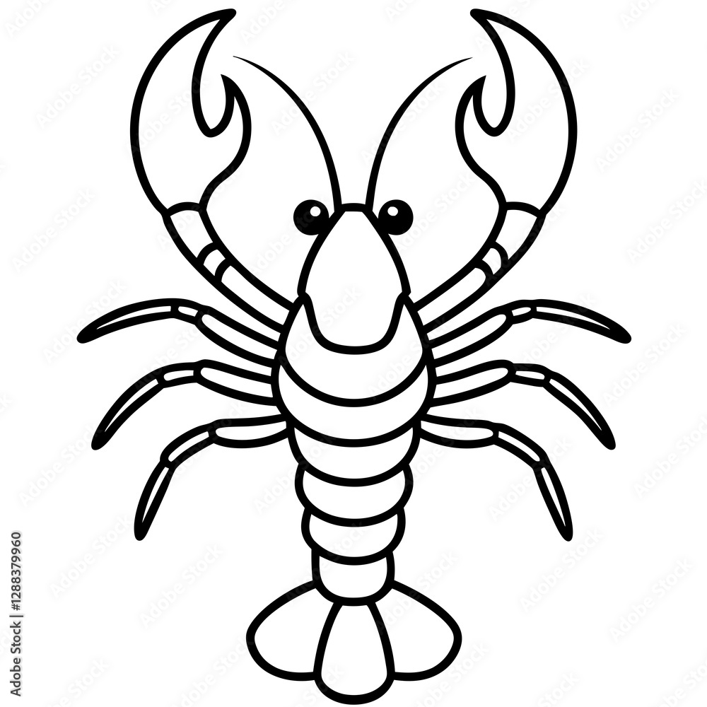 Minimalist Lobster Vector Art Design Minimalist Lobster Vector Art Design