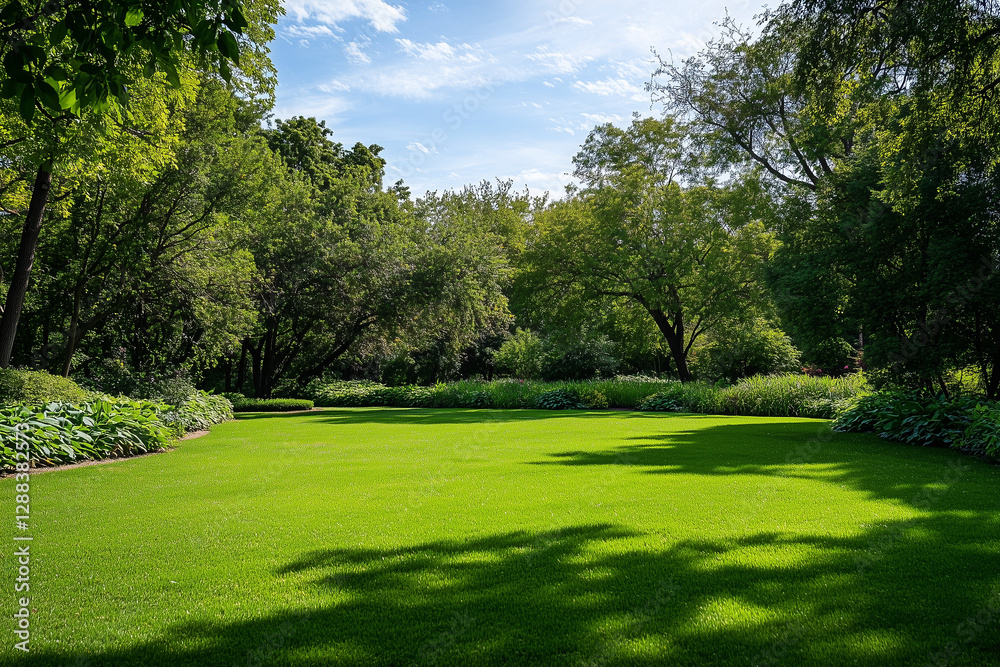Fototapeta premium a clearing with lush green grass