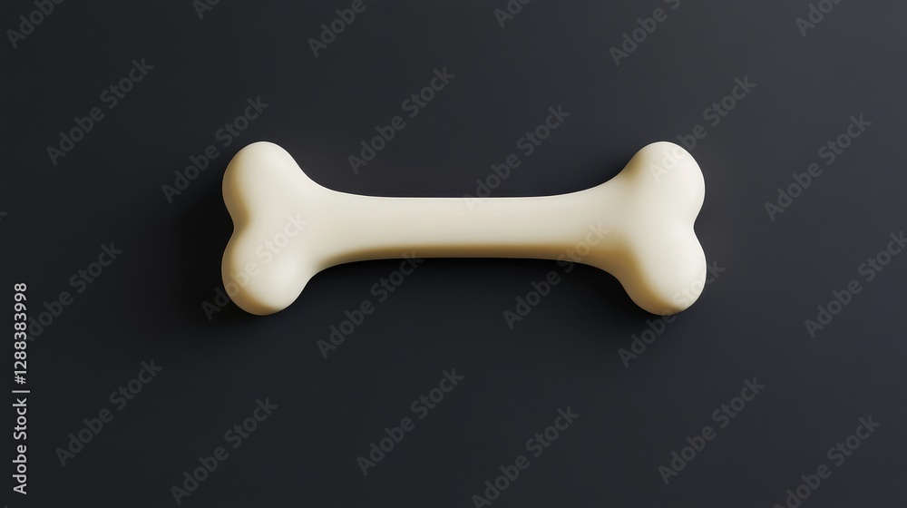 Canine Delight: A close-up shot of a single dog bone on a dark surface, this image captures the simple joy of pet ownership and the playful bond between humans and their animal companions. Canine Delight: A close-up shot of a single dog bone on a dark surface, this image captures the simple joy of pet ownership and the playful bond between humans and their animal companions.