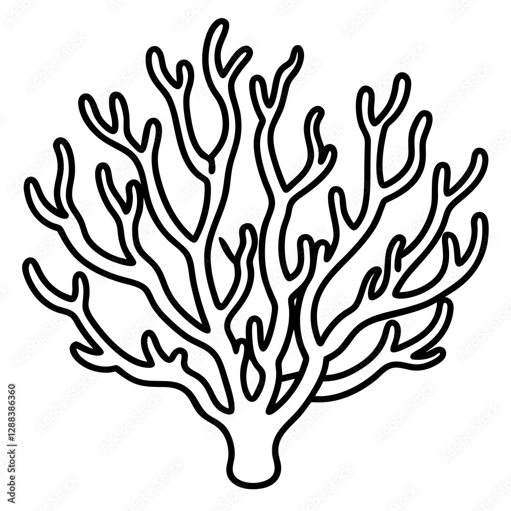 Simple Coral Vector Design One-Line Art Simple Coral Vector Design One-Line Art