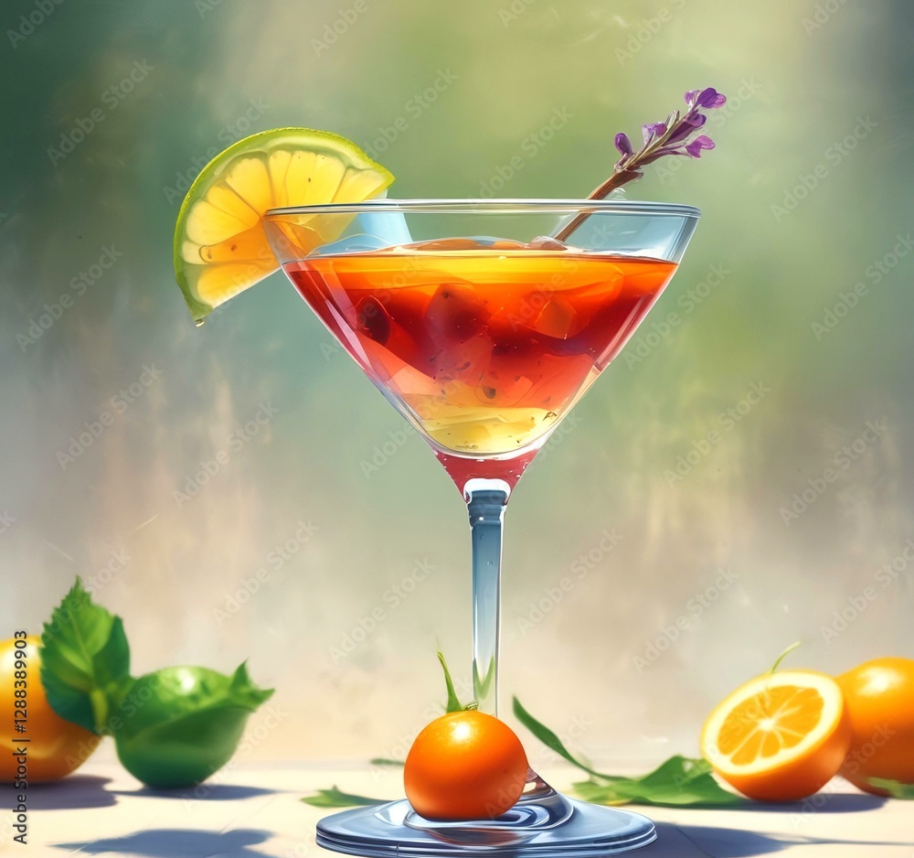 Fototapeta premium Summer cocktail drink.